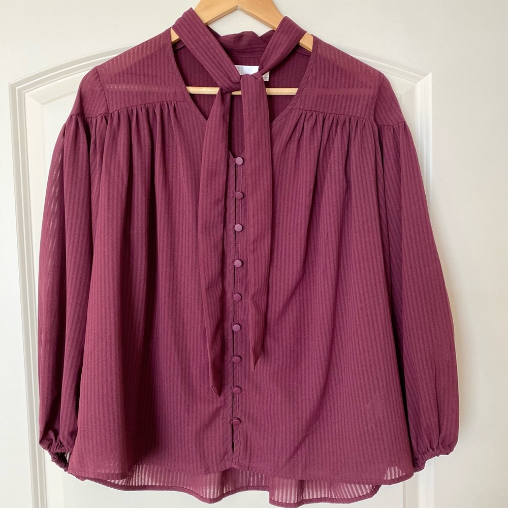 Time and Tru Burgundy Long Sleeved Top